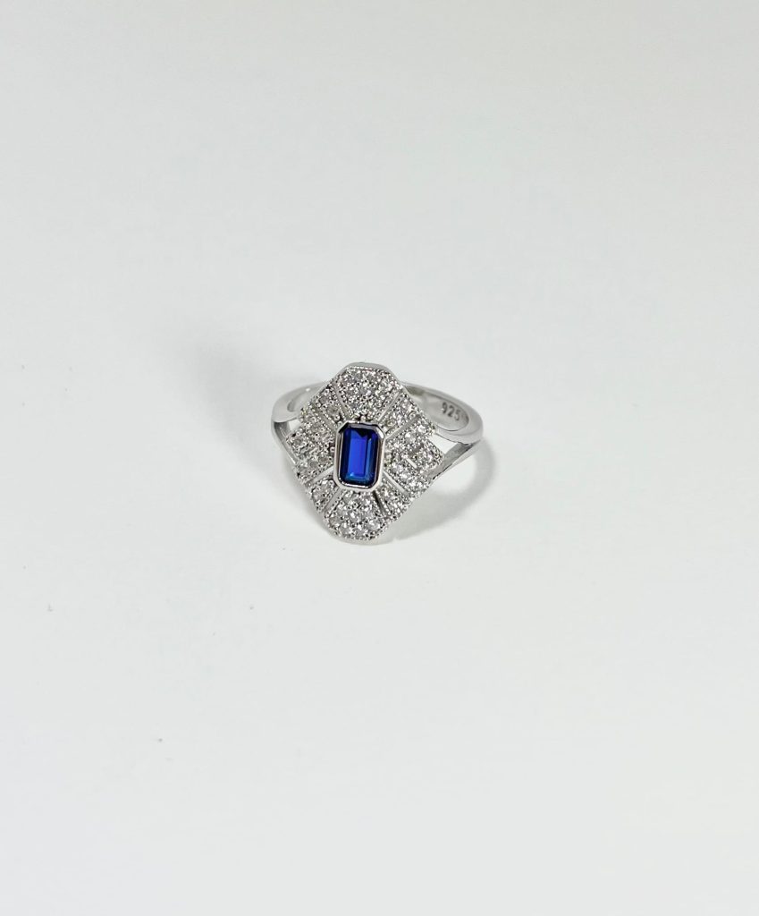 Navy Stone-set Silver Ring Silver Jewelry