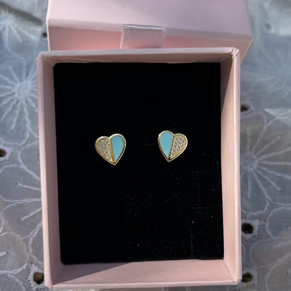 Turquoise Heart Earrings Silver Jewelry