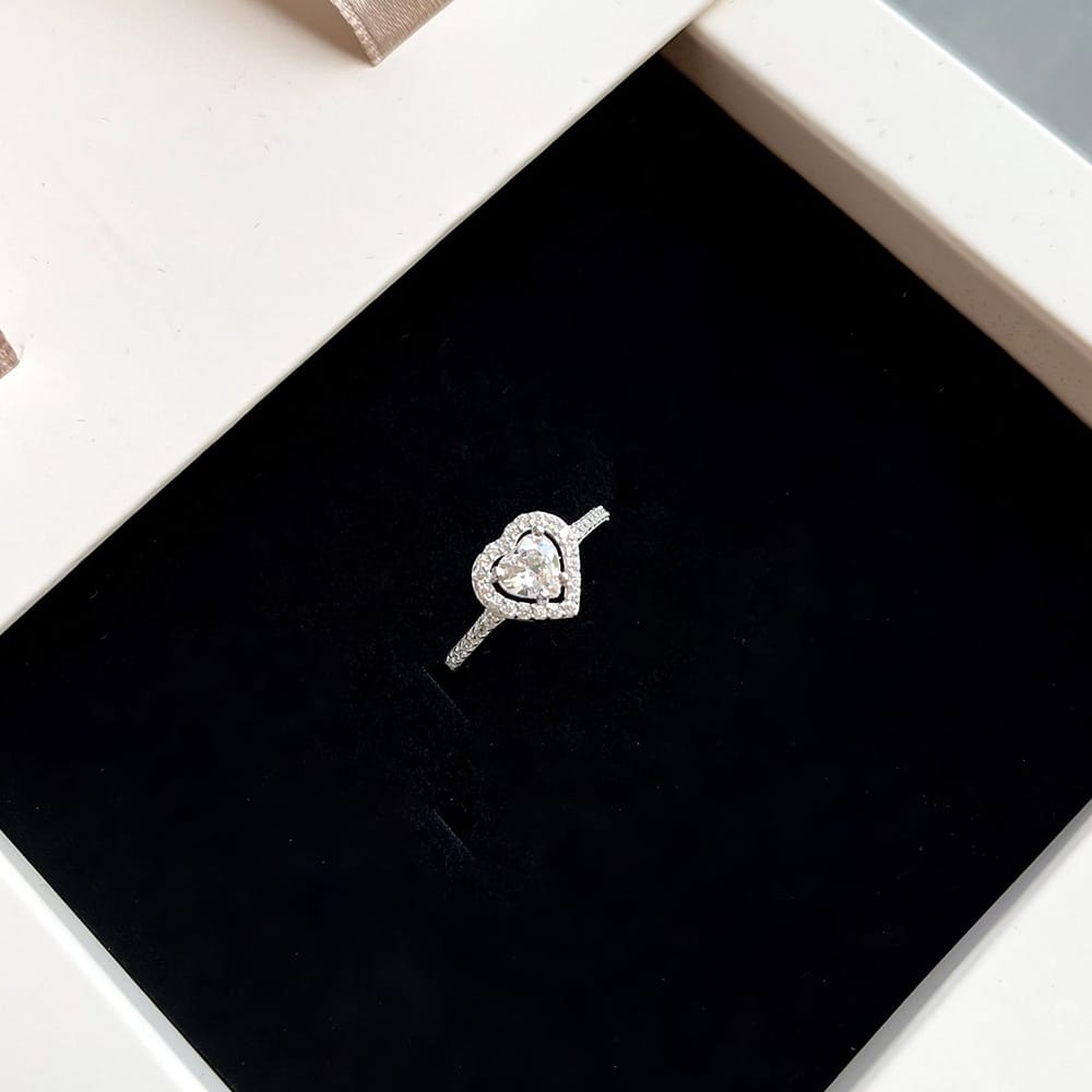 Heart Ring White Silver Jewelry