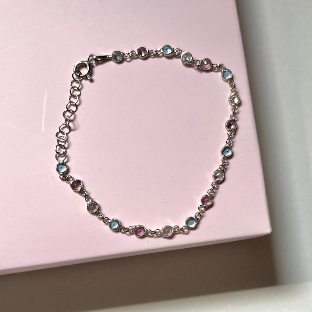 Minik Colored Stone-set Bracelet Silver Jewelry