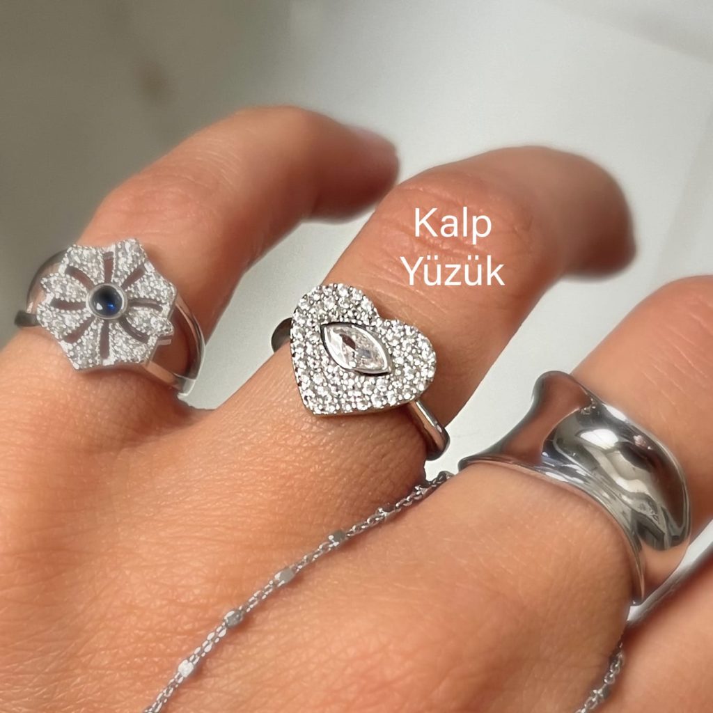 Heart Serçe Parmak Ring Silver Jewelry