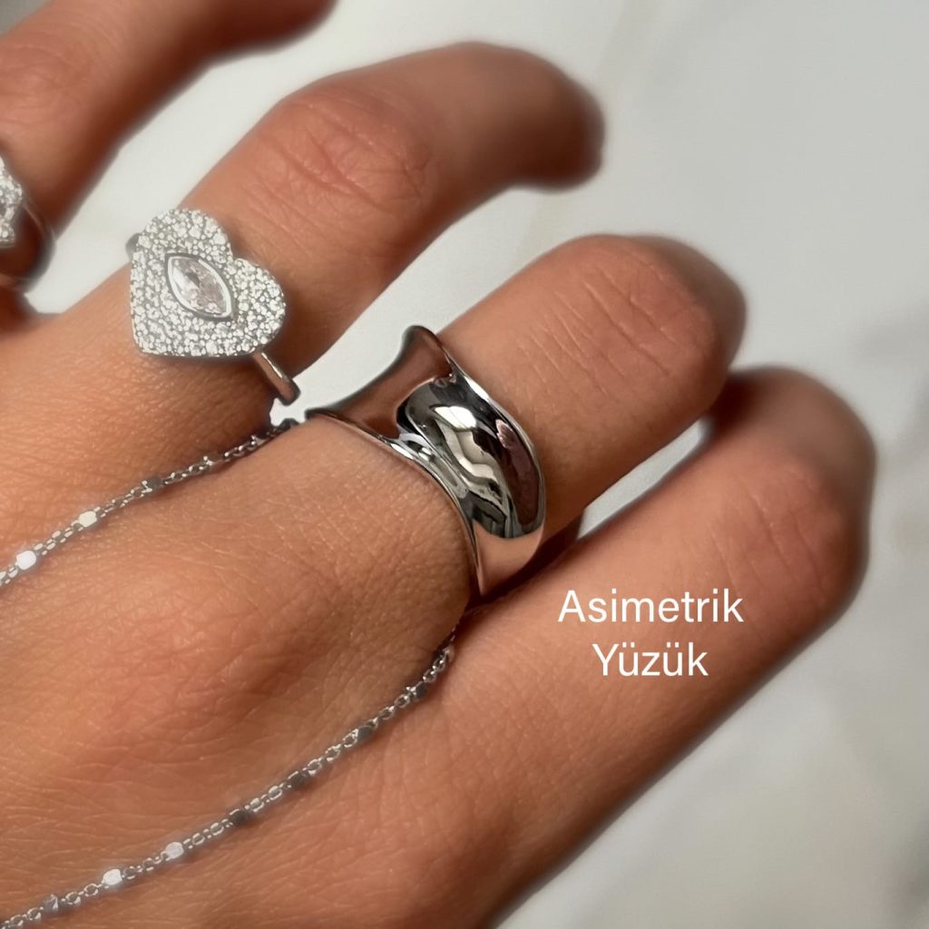 Asimetrik Ring Silver Jewelry