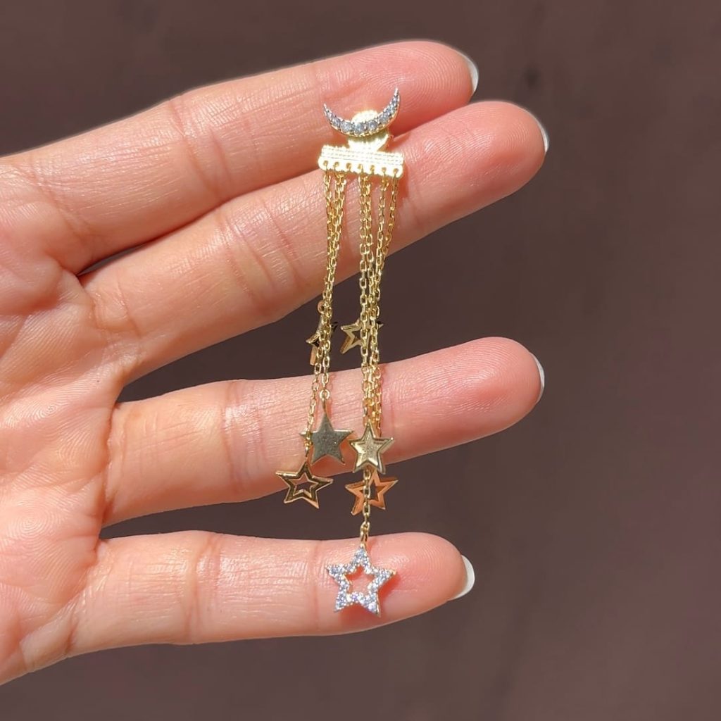 Star Earrings Single Silver Jewelry