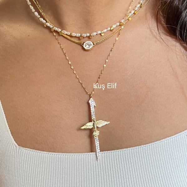 Bird Alif Necklace Silver Jewelry