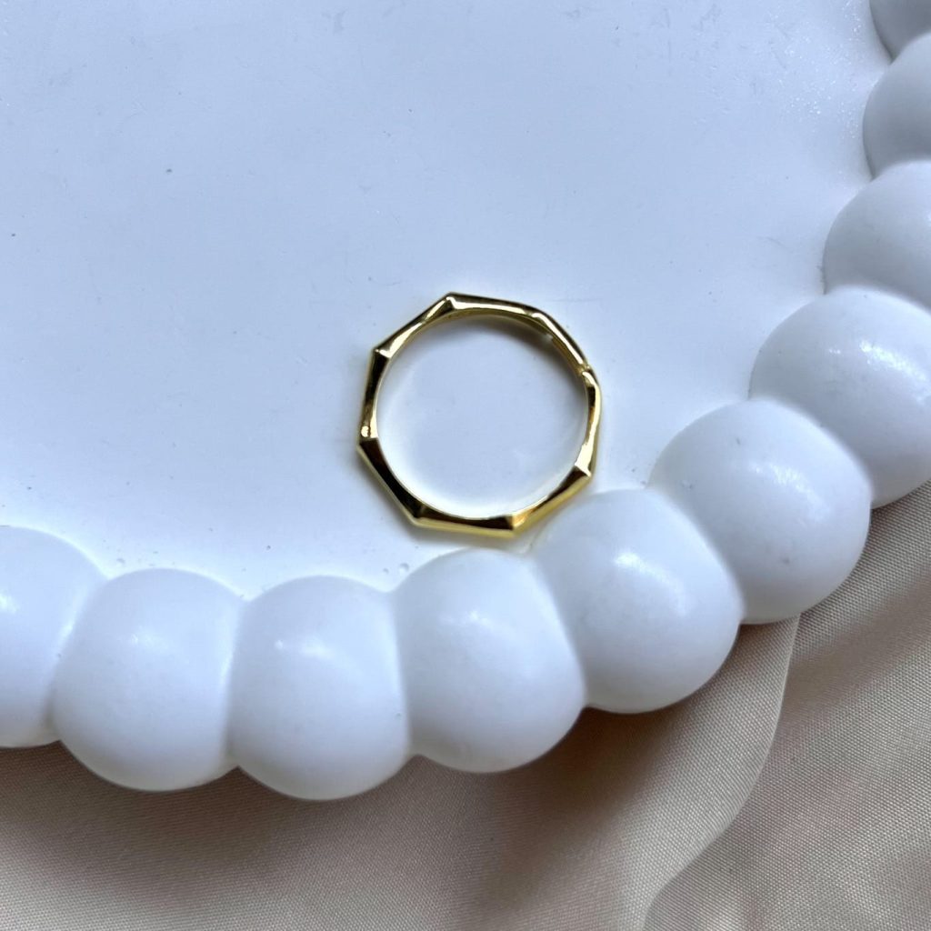 Köşeli Ring Gold Silver Jewelry