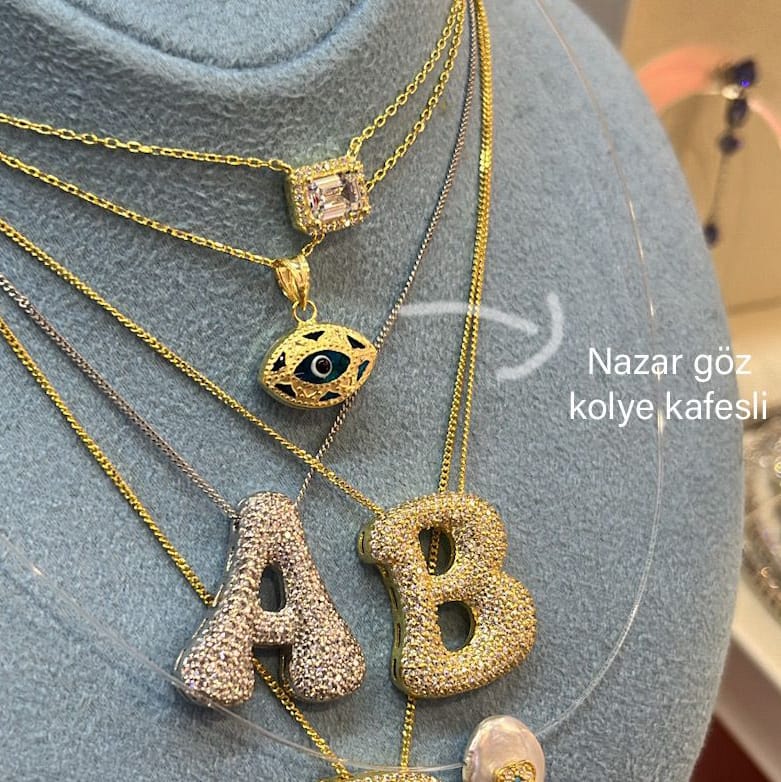 Evil Eye Necklace Kafesli Silver Jewelry