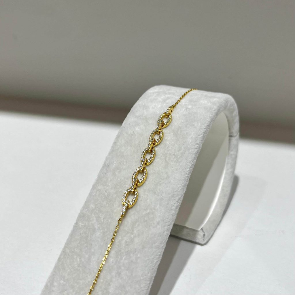 Chain Stone-set Bracelet Gold Silver Jewelry