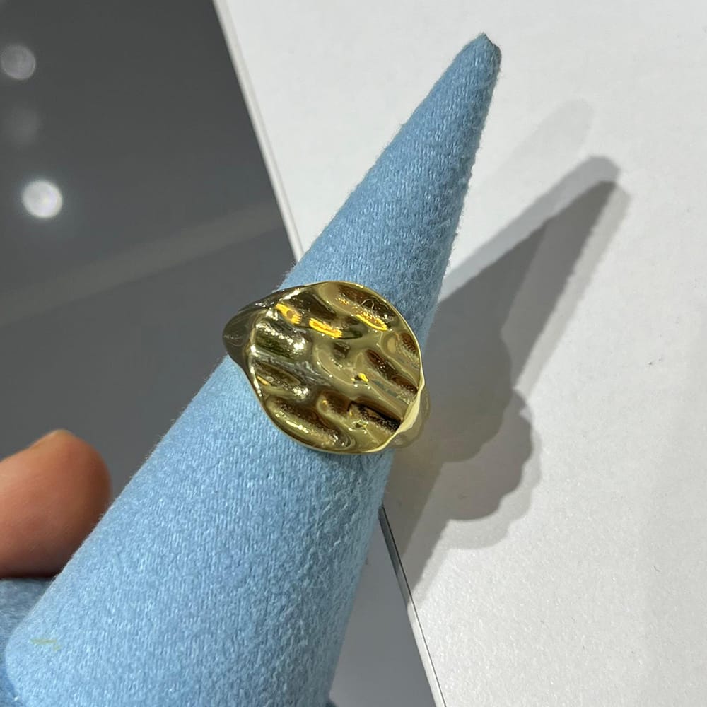 Round Asimetrik Ring Silver Jewelry