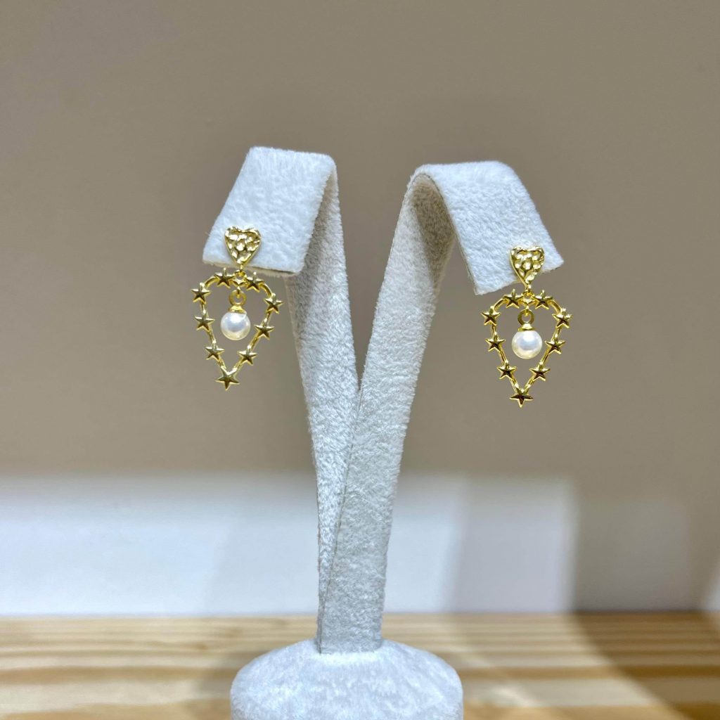 Çağla Earrings Pearl Gold Silver Jewelry