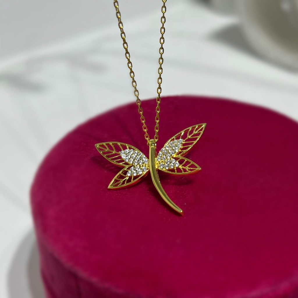 Dragonfly Necklace Gold Silver Jewelry