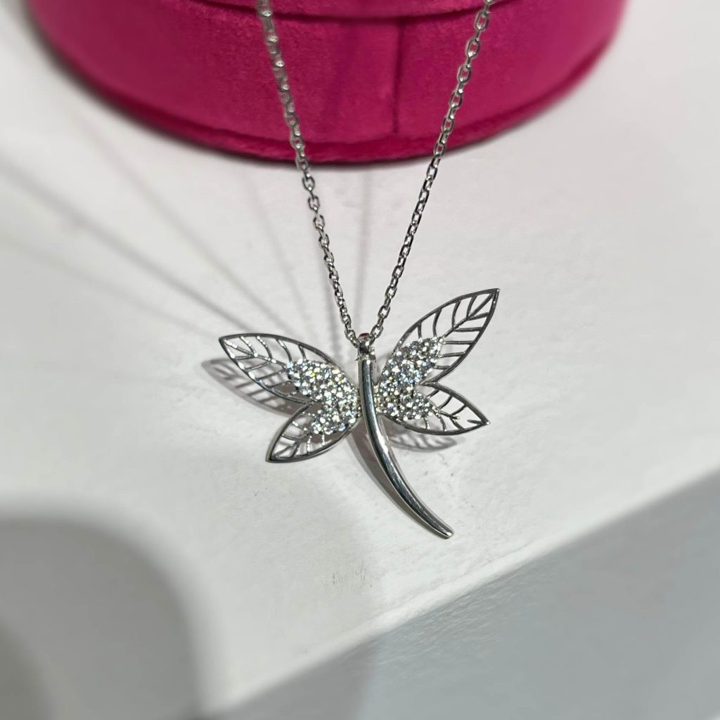 Dragonfly Necklace Silver Jewelry