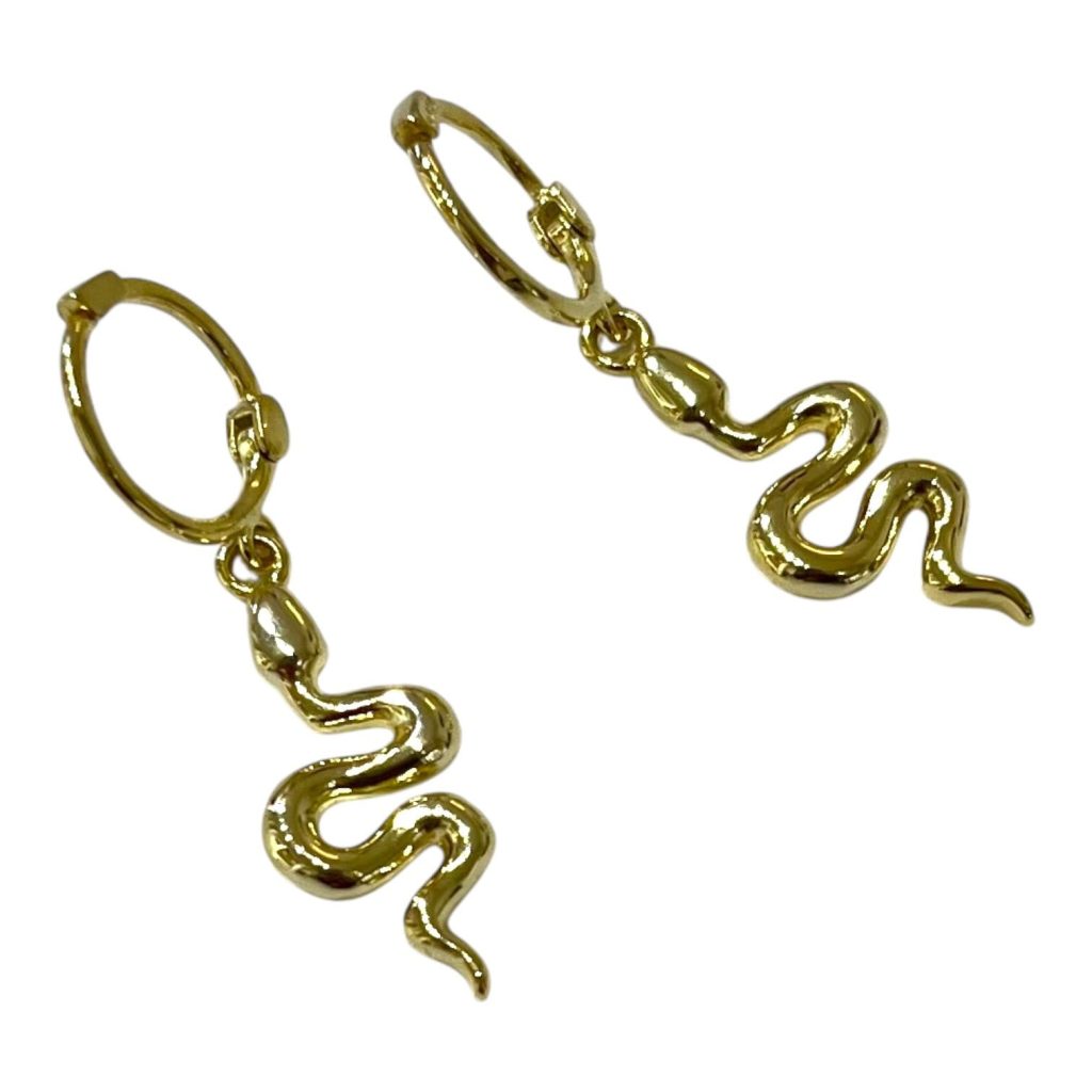 Minik Hoop Snake Earrings Silver Jewelry