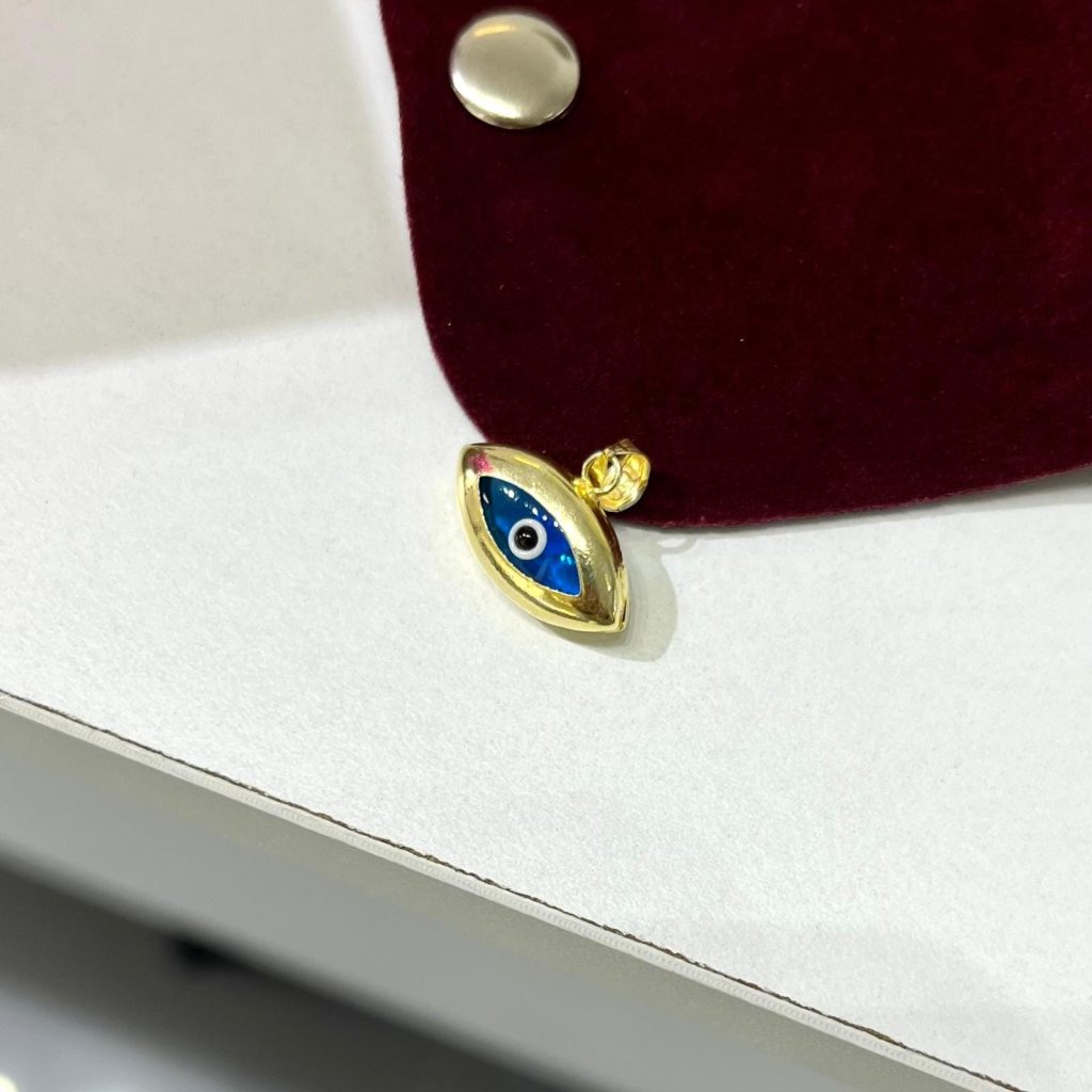 Oval Evil Eye Necklace Pendant Silver Jewelry