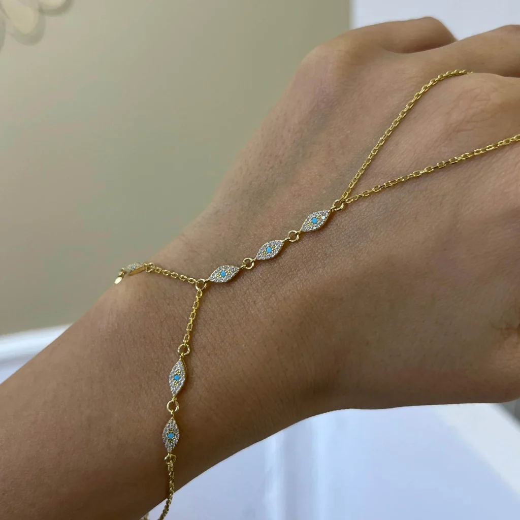 Eye Şahmeran Blue Gold Silver Jewelry