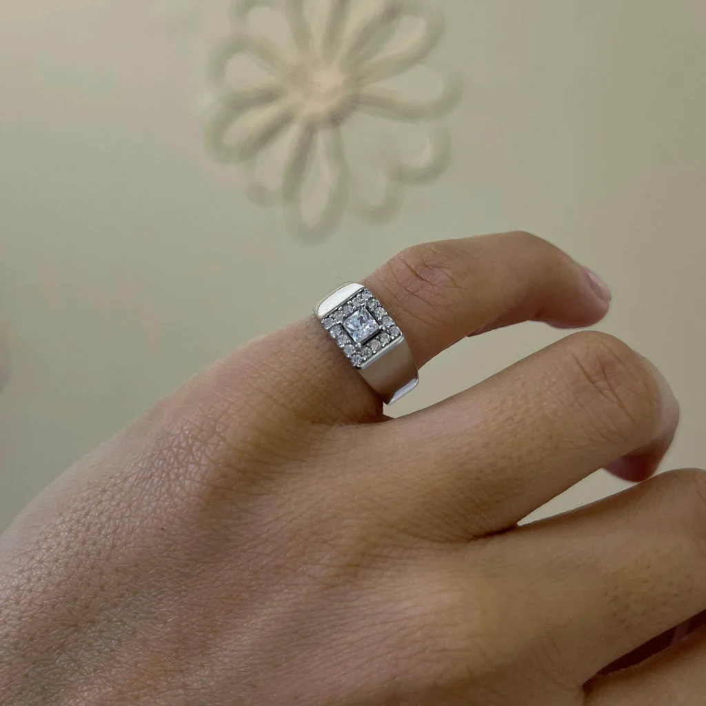 Serçe Parmak Ring Square Silver Jewelry