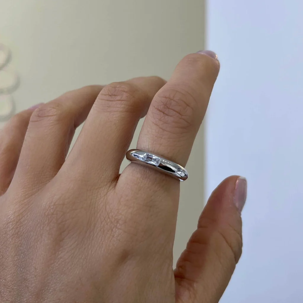 Single Stone-set Ring Silver Jewelry
