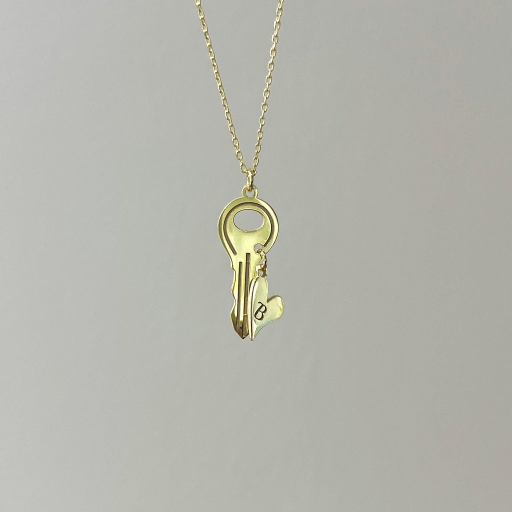 Heart Anahtar Necklace Silver Jewelry
