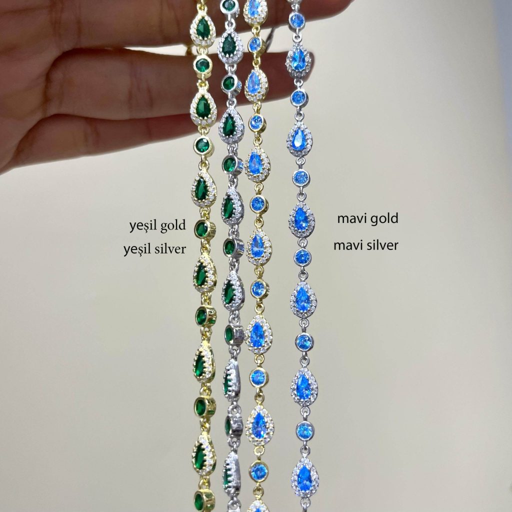 Drop Stone-set Bracelet Silver Jewelry
