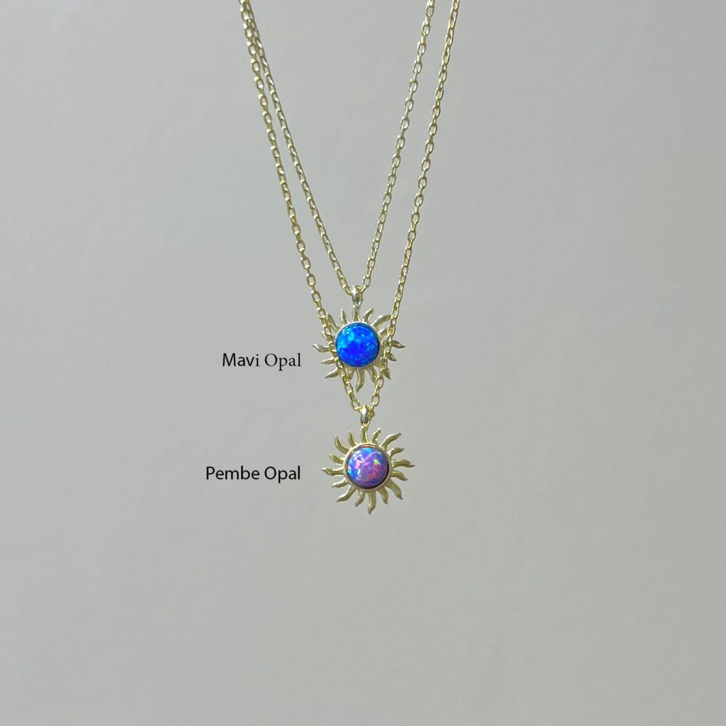 Opal Sun Necklace New Silver Jewelry