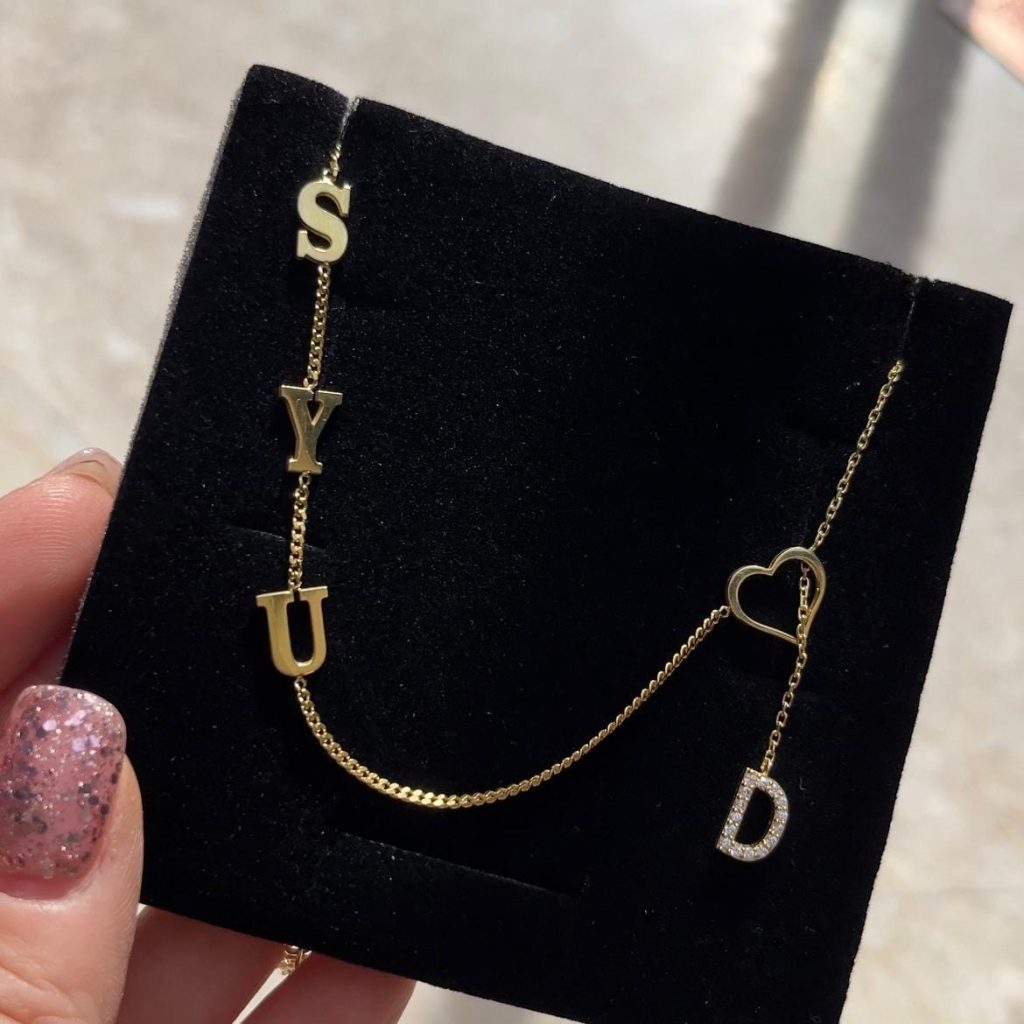 3 Initial Heart Necklace Silver Jewelry