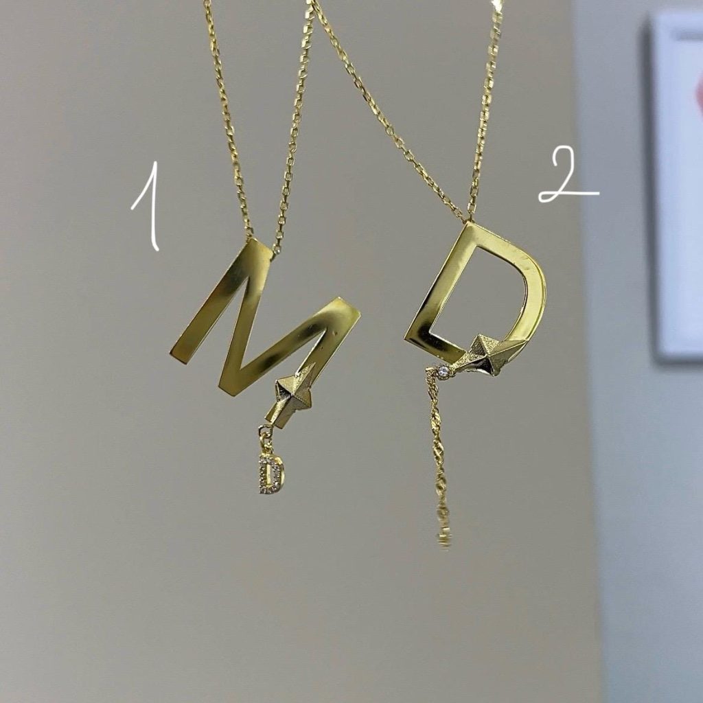 Letter Necklace Silver Jewelry