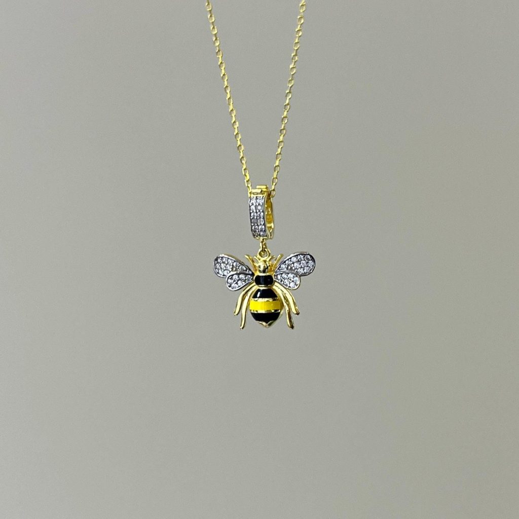 Bee Necklace Silver Jewelry