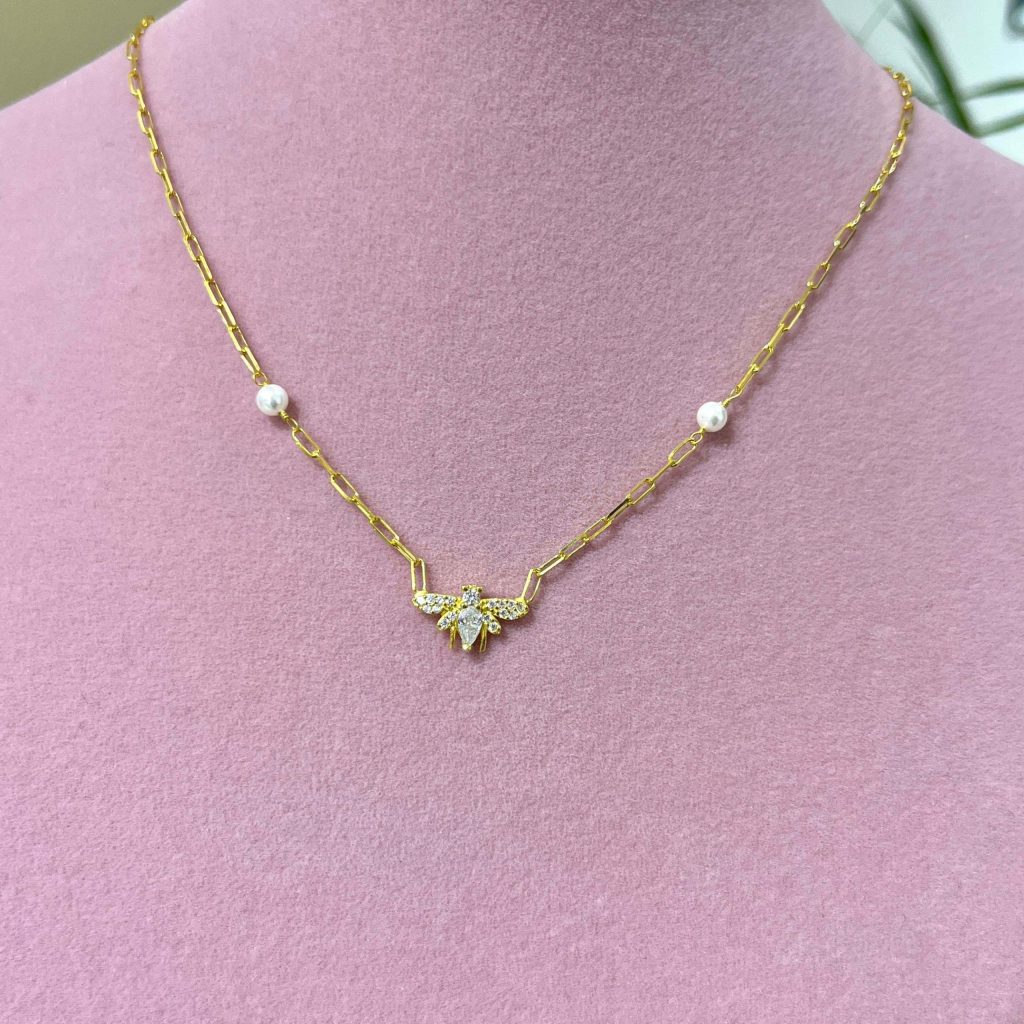 Bee Chain Necklace Silver Jewelry