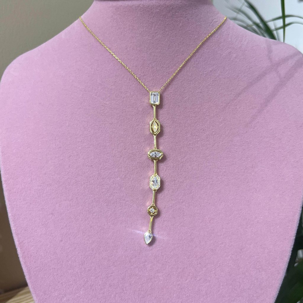 Y White Necklace Silver Jewelry