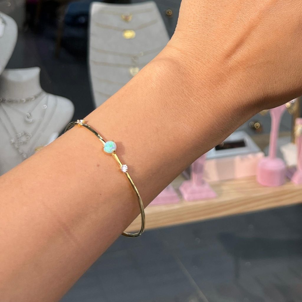 Opal Cuff Bracelet Silver Jewelry