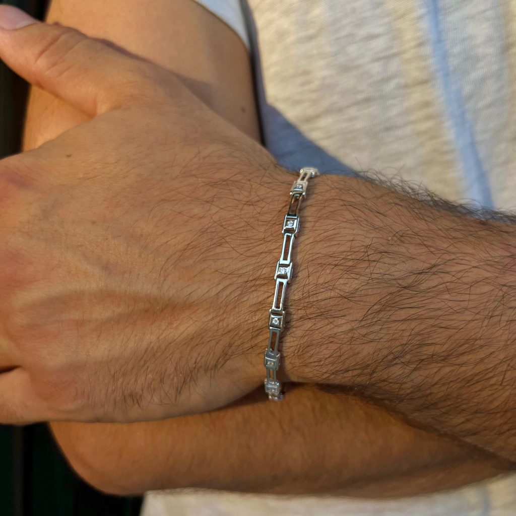 Square Solitaire Bracelet Silver Jewelry