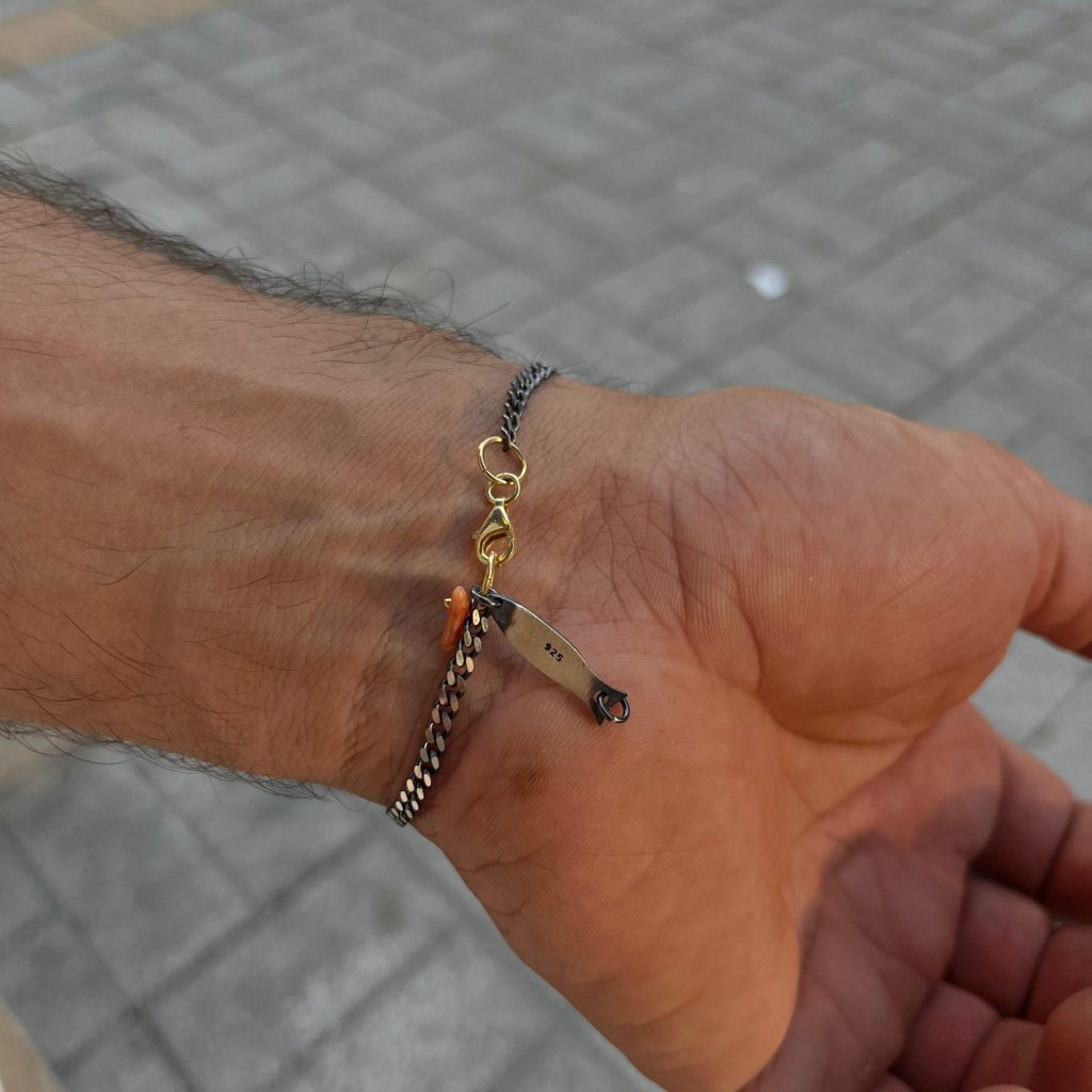 Black Bracelet Silver Jewelry